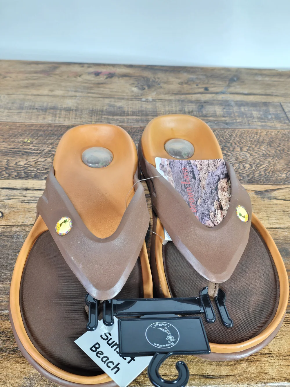 Men's Brown Slip On Men’s Flip Flop Sandals Size 8